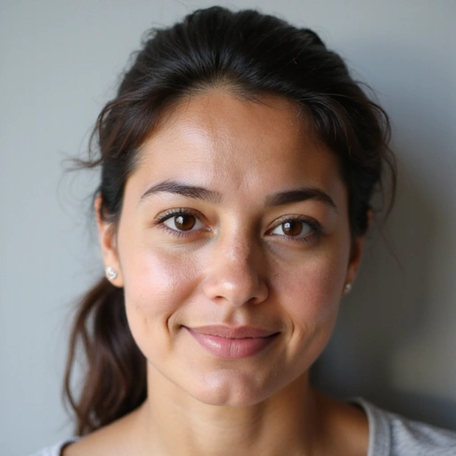 Retrato de Sofía, con una expresión de bienestar digestivo.